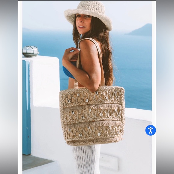 SALT + UMBER NWT 🌊 ISLA Jute Seashell Tote - Picture 1 of 11